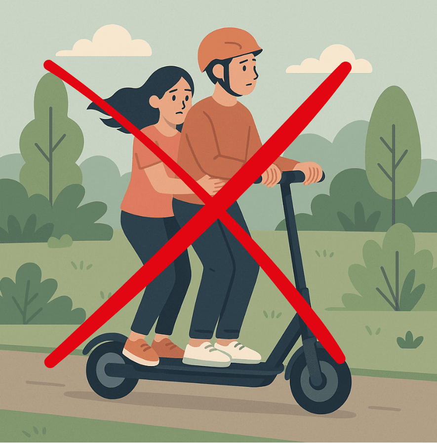 Inte tillåtet att skjutsa på elsparcykel